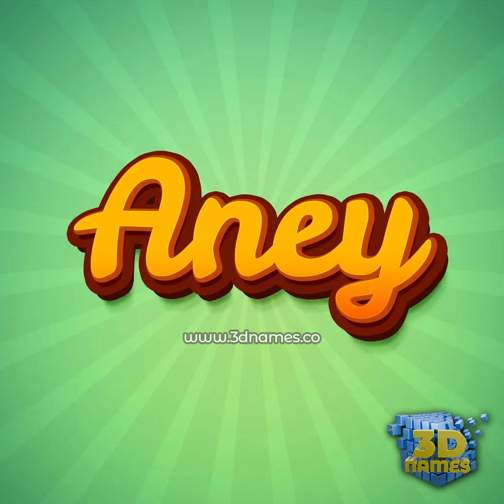 aney in Green Rays style - 3D name wallpaper