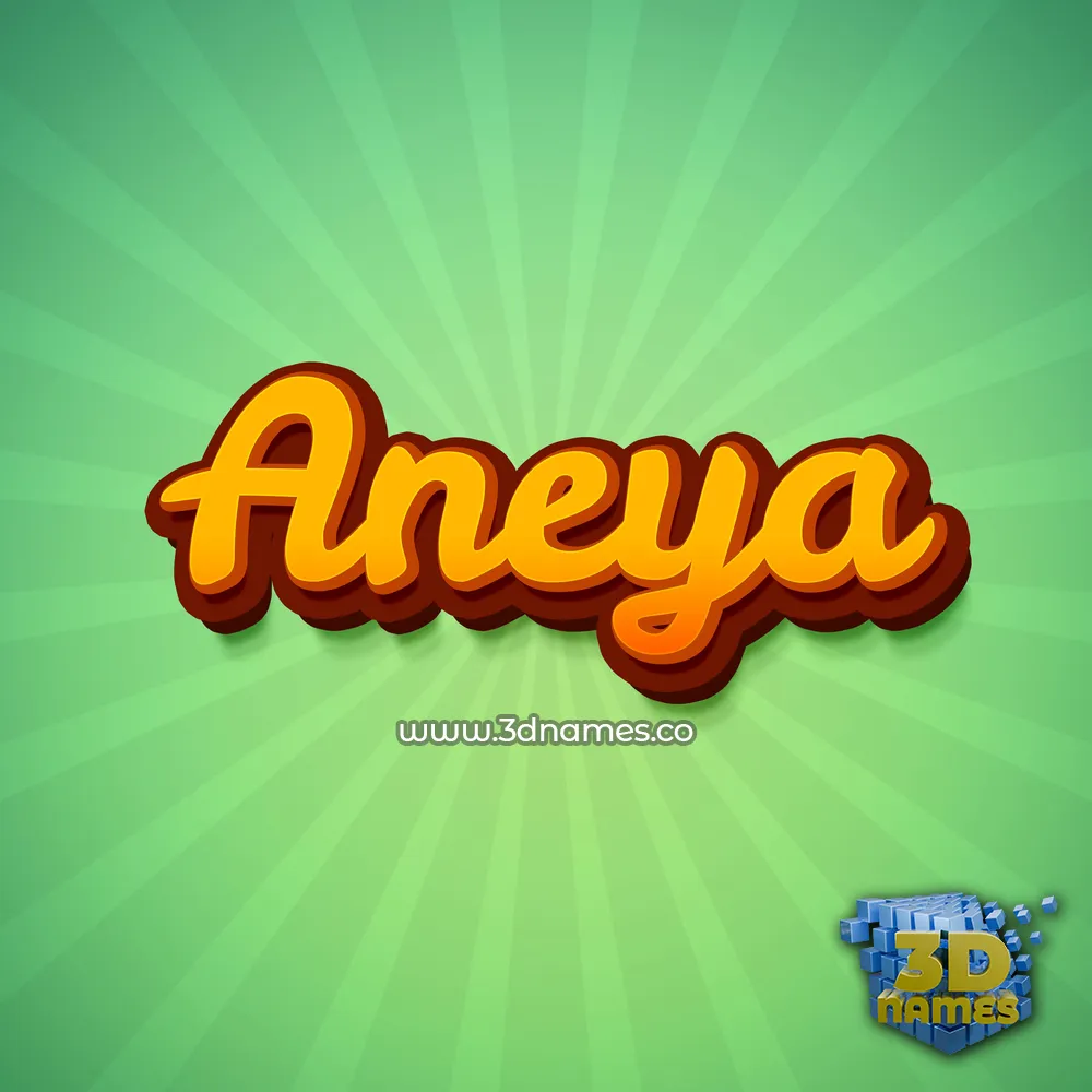 aneya in Green Rays style - 3D name wallpaper
