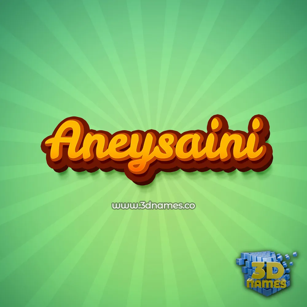 aneysaini in Green Rays style - 3D name wallpaper