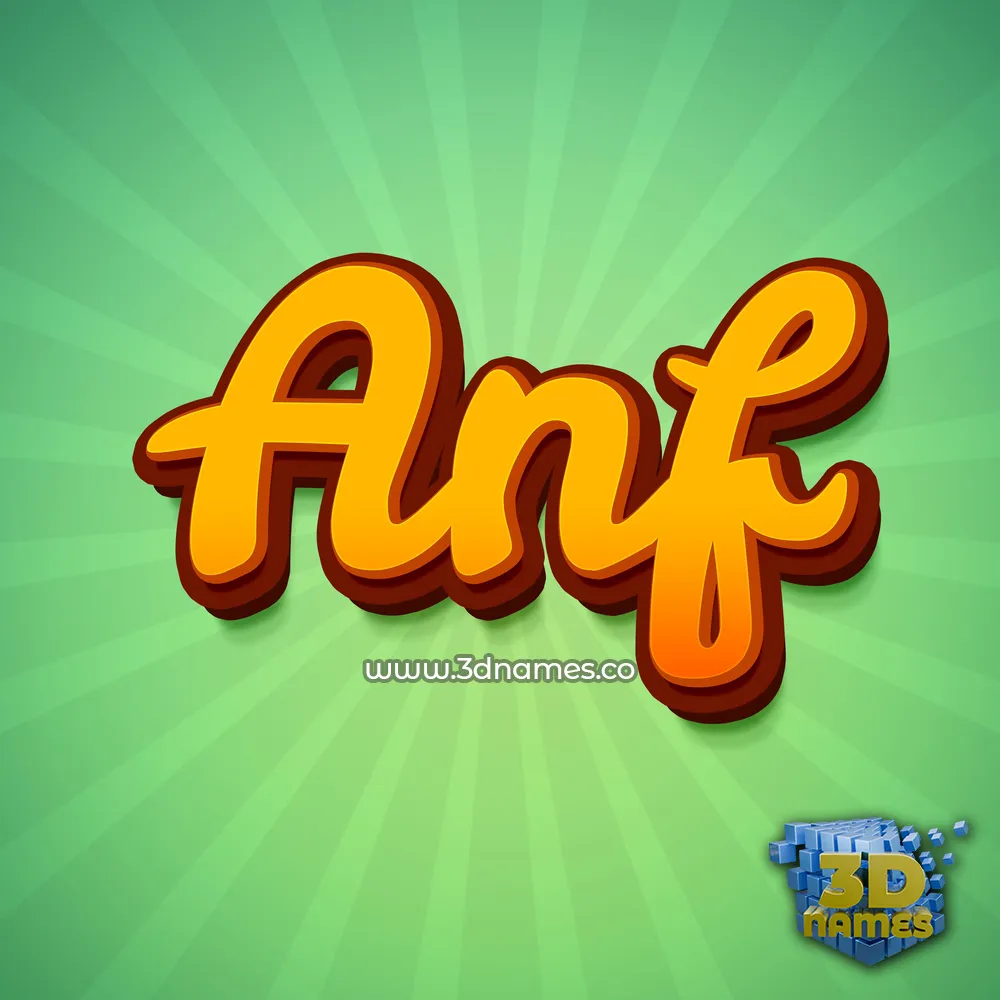 anf in Green Rays style - 3D name wallpaper