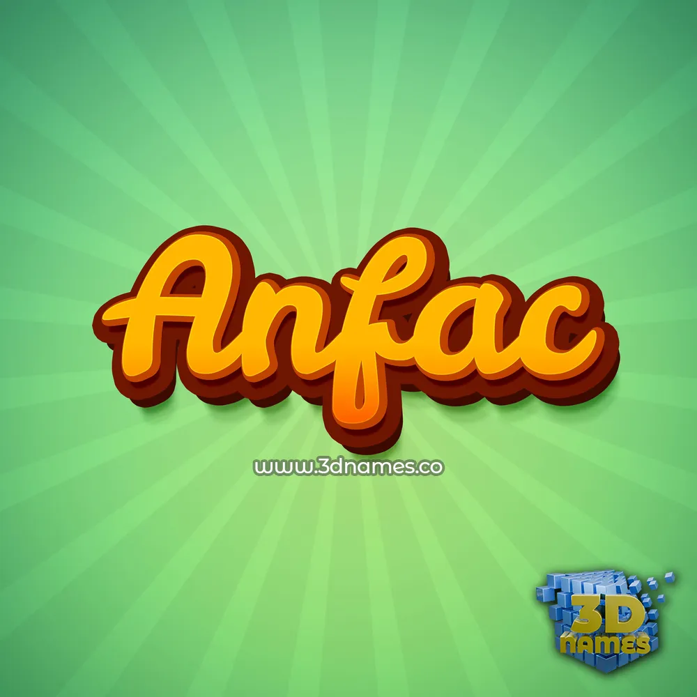 anfac in Green Rays style - 3D name wallpaper