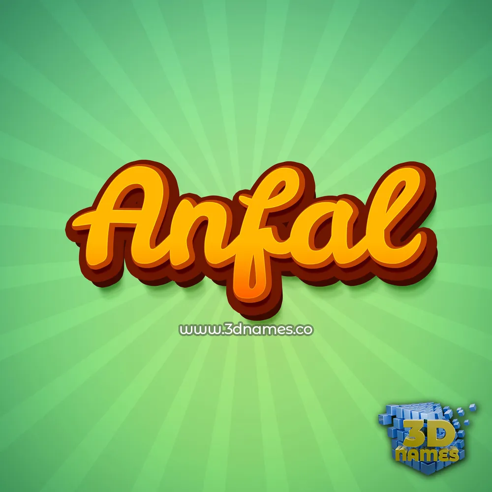anfal in Green Rays style - 3D name wallpaper