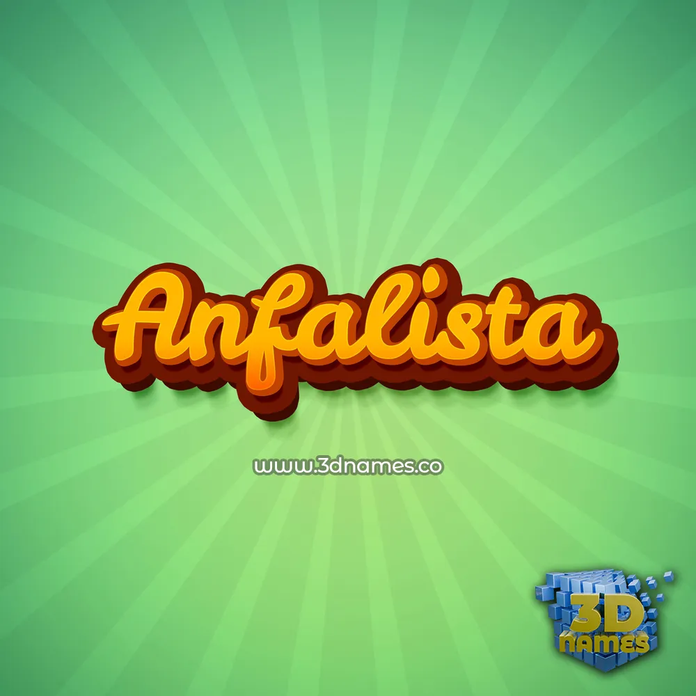 anfalista in Green Rays style - 3D name wallpaper