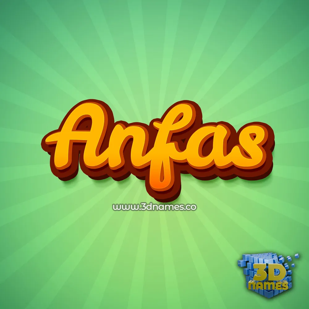 anfas in Green Rays style - 3D name wallpaper