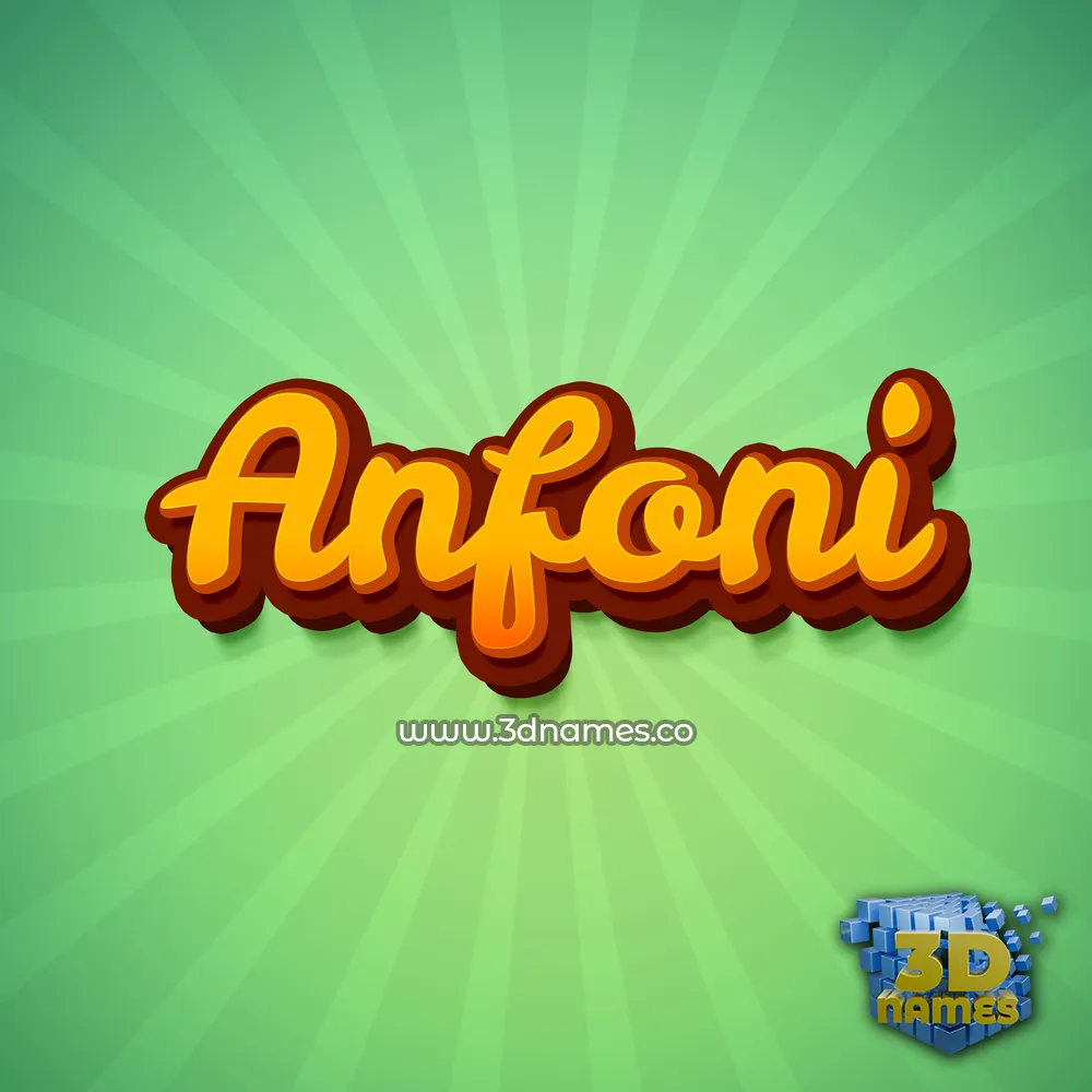 anfoni in Green Rays style - 3D name wallpaper
