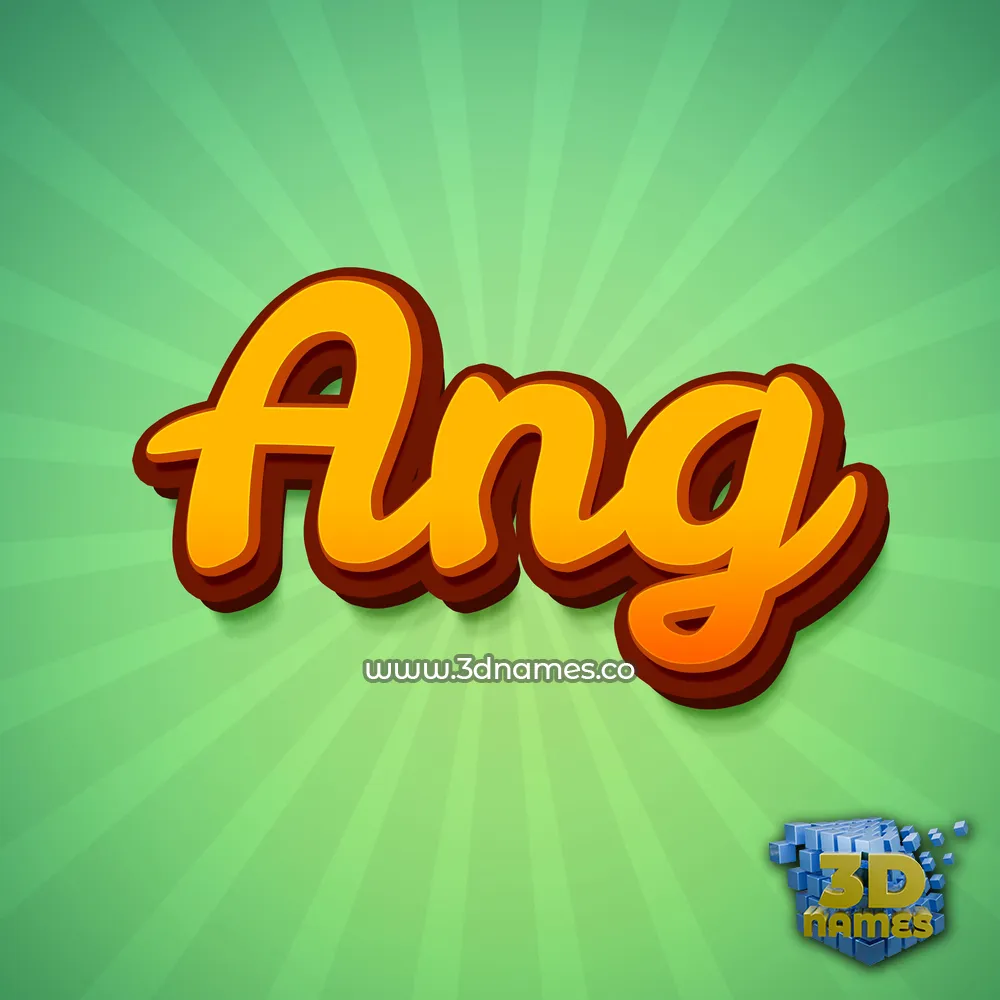 ang in Green Rays style - 3D name wallpaper