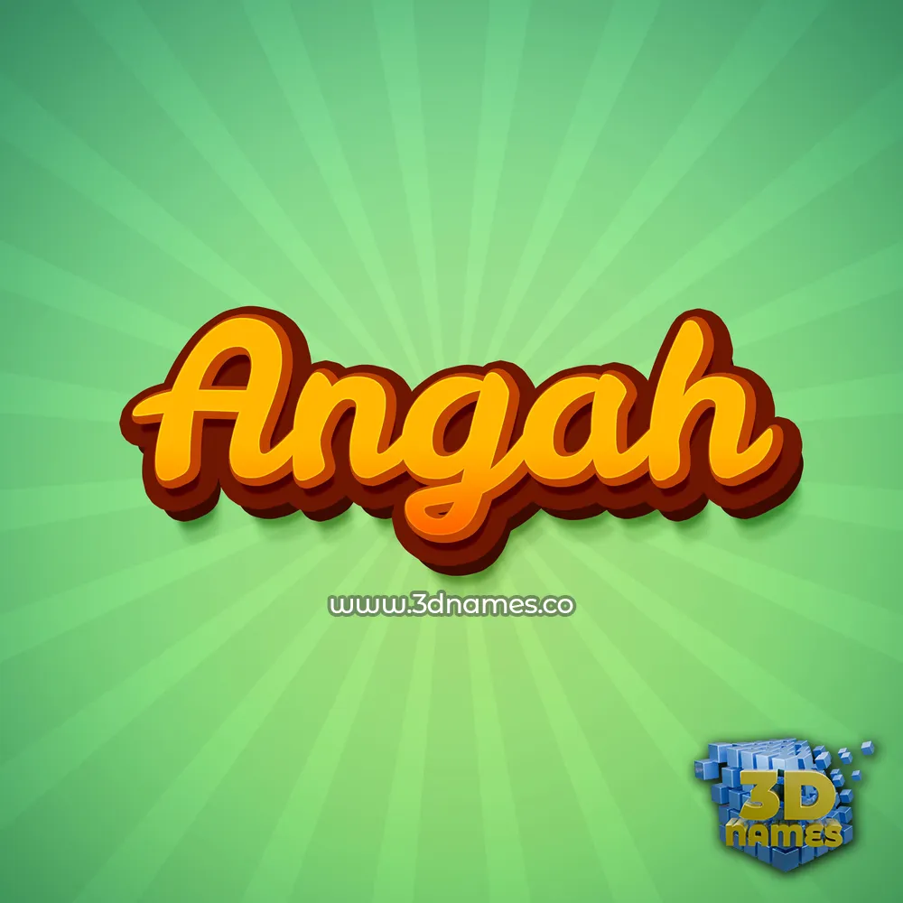 angah in Green Rays style - 3D name wallpaper