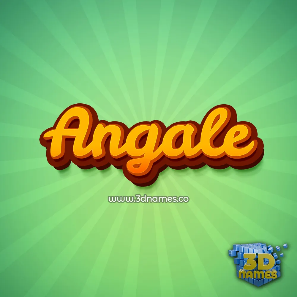 angale in Green Rays style - 3D name wallpaper