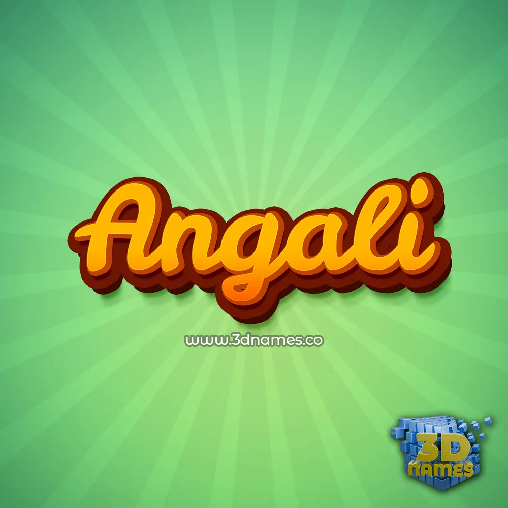 angali in Green Rays style - 3D name wallpaper