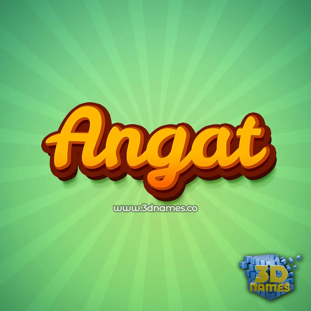 angat in Green Rays style - 3D name wallpaper