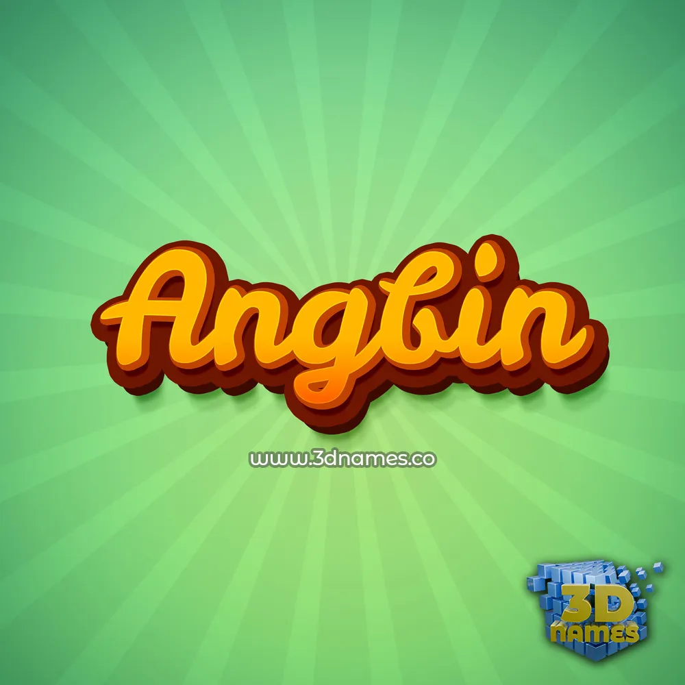 angbin in Green Rays style - 3D name wallpaper