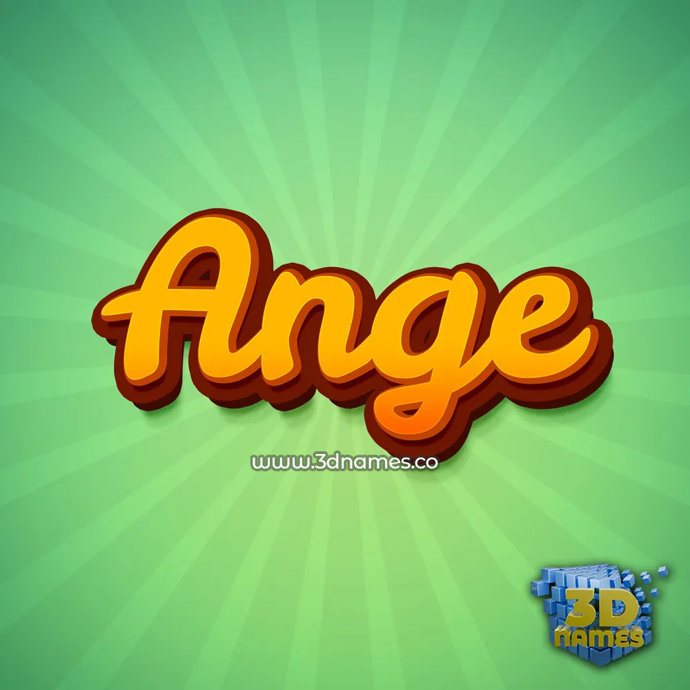 ange in Green Rays style - 3D name wallpaper