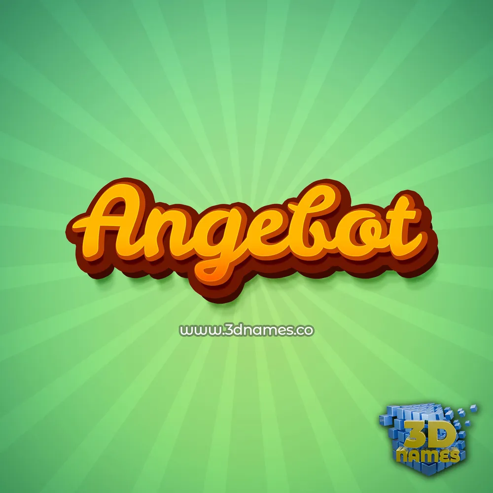 angebot in Green Rays style - 3D name wallpaper