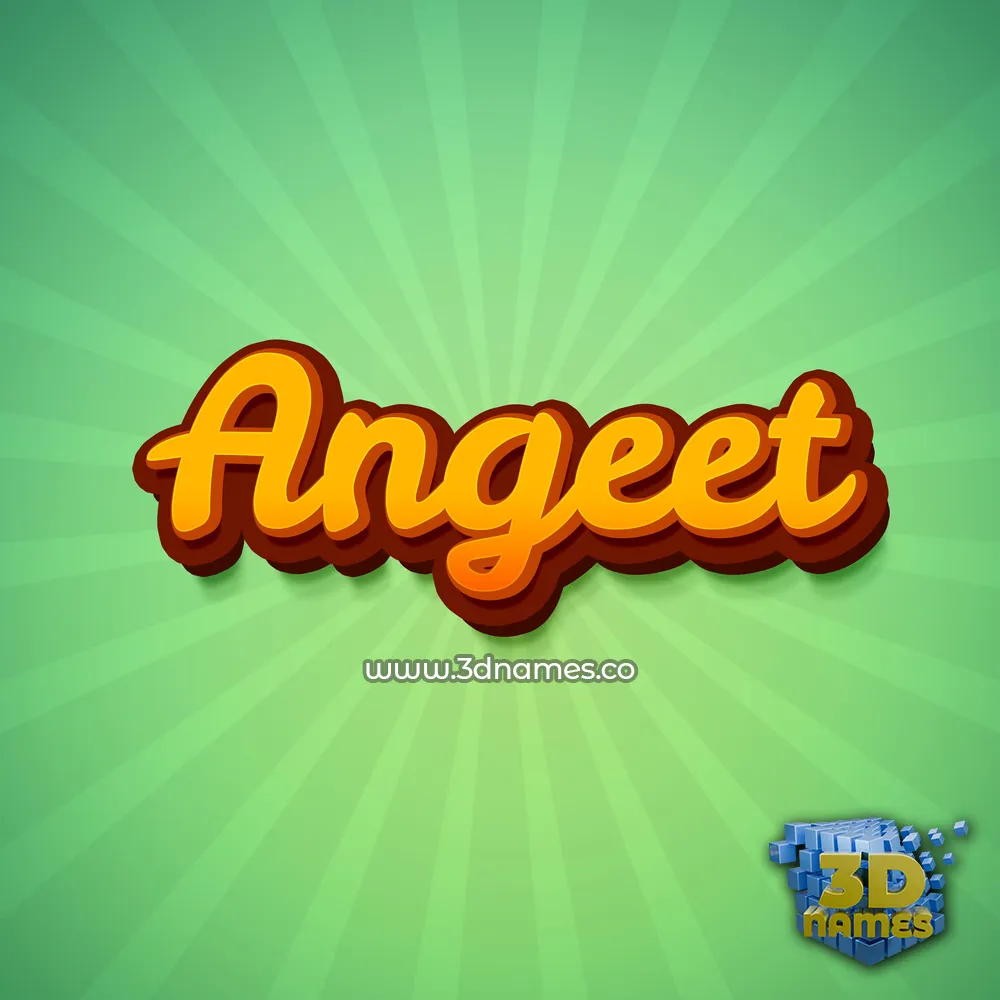 angeet in Green Rays style - 3D name wallpaper