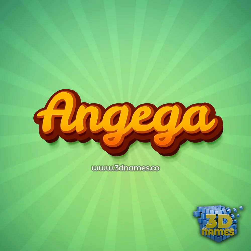 angega in Green Rays style - 3D name wallpaper