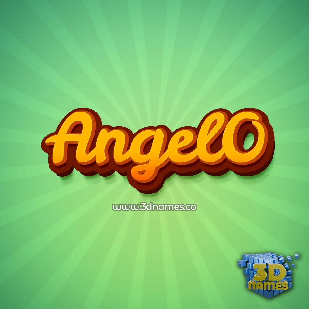 angel0 in Green Rays style - 3D name wallpaper