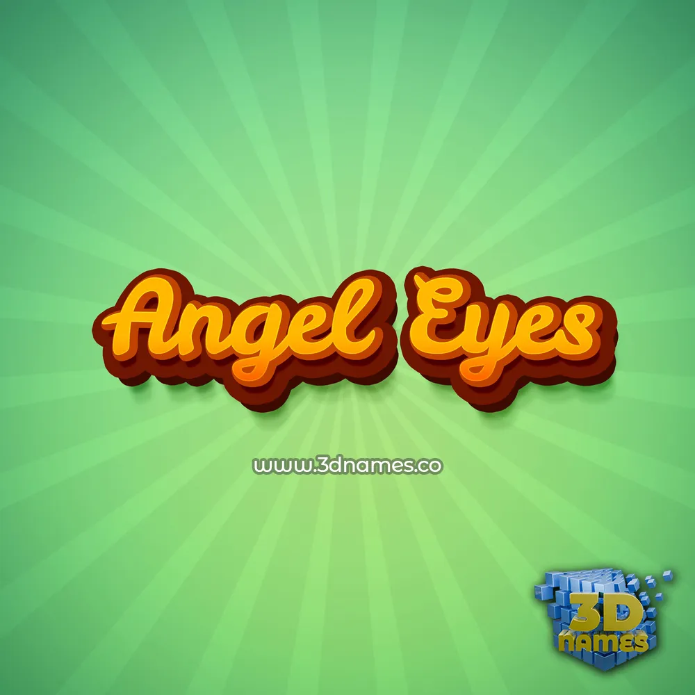 angel eyes in Green Rays style - 3D name wallpaper