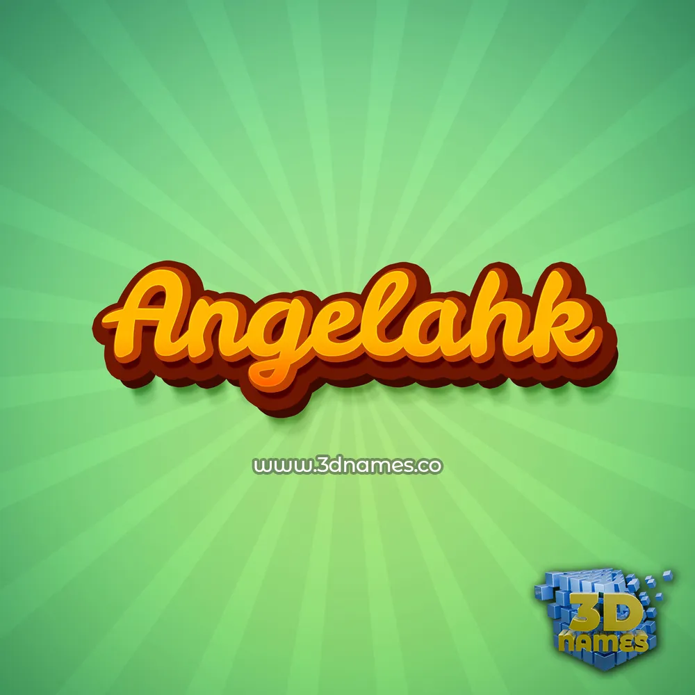 angelahk in Green Rays style - 3D name wallpaper