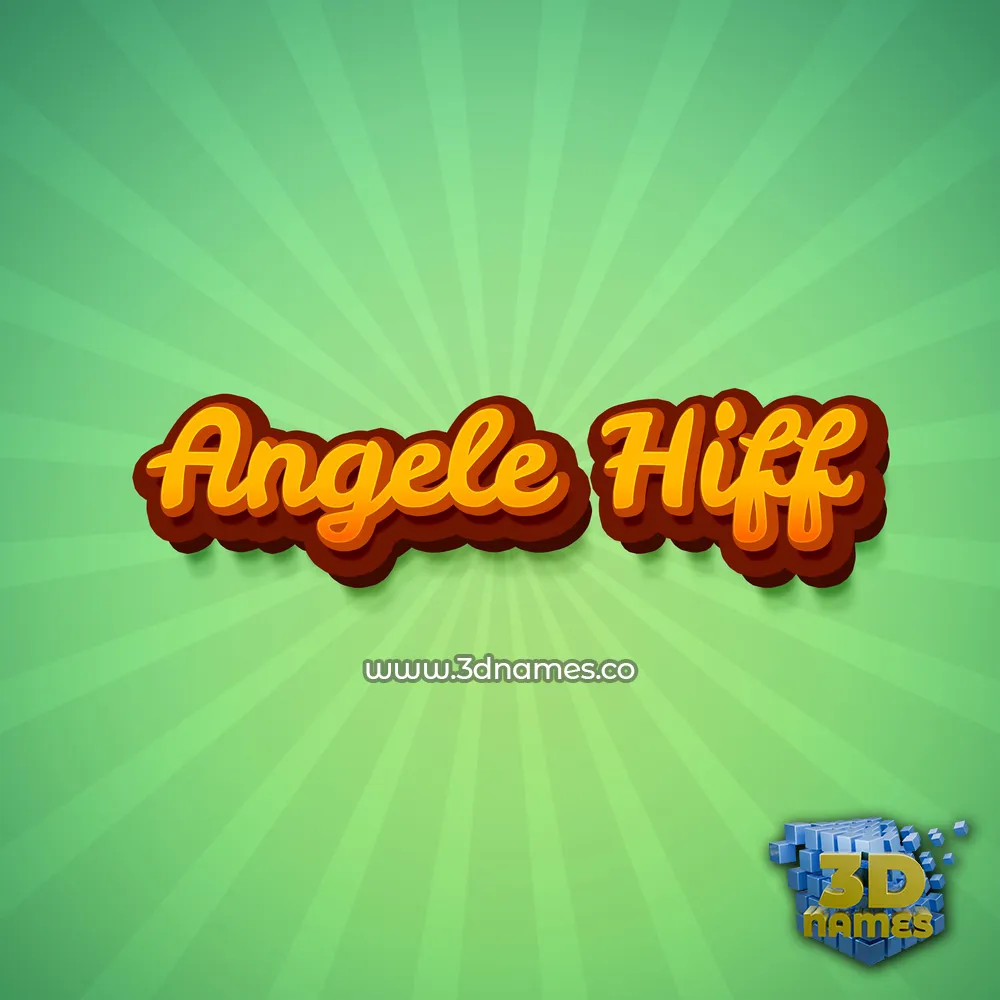 angele hiff in Green Rays style - 3D name wallpaper