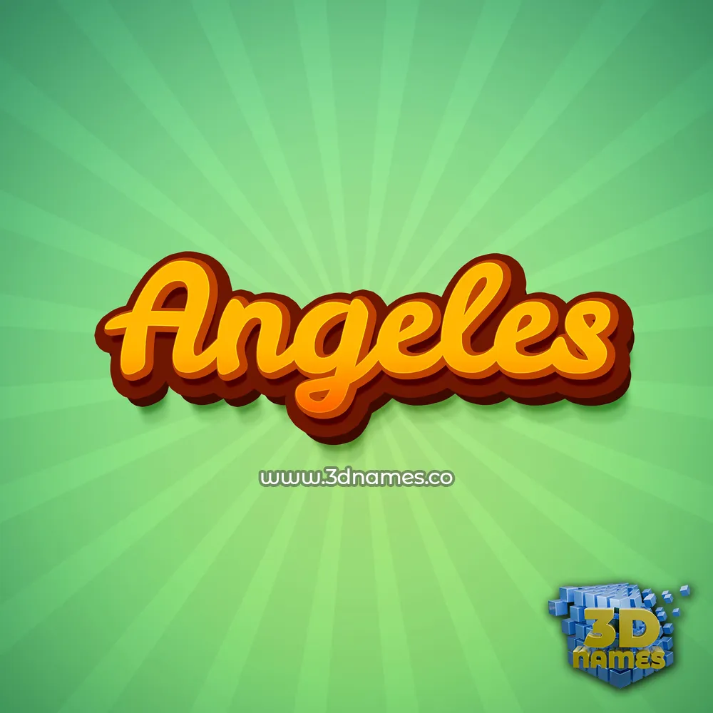 angeles in Green Rays style - 3D name wallpaper