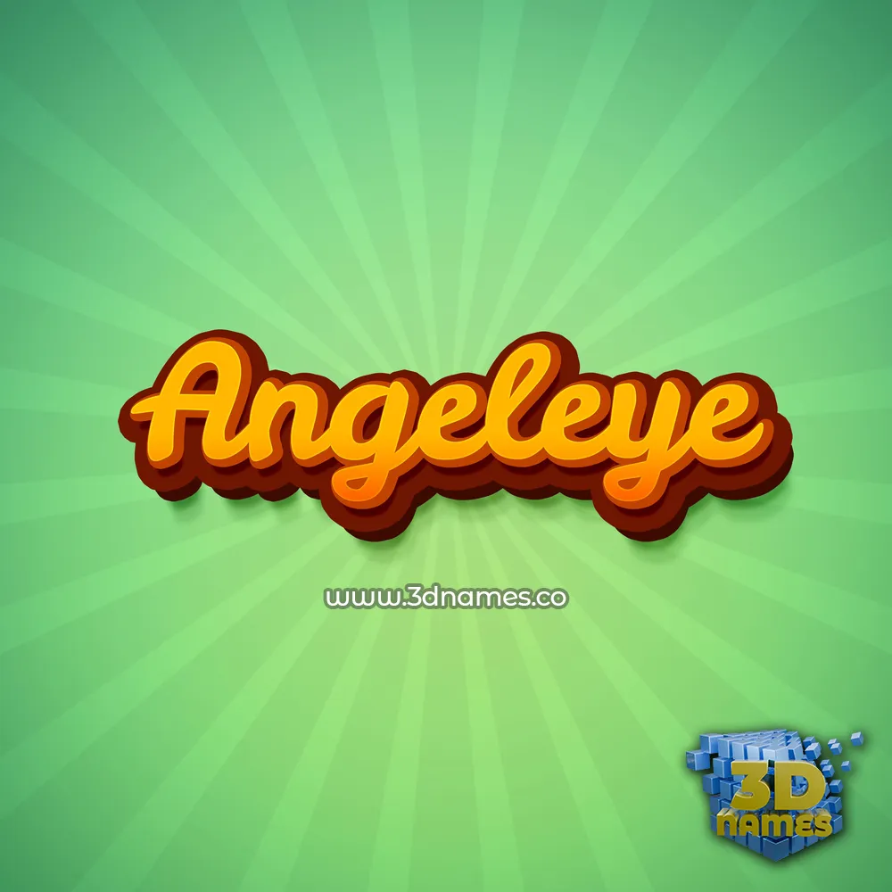 angeleye in Green Rays style - 3D name wallpaper