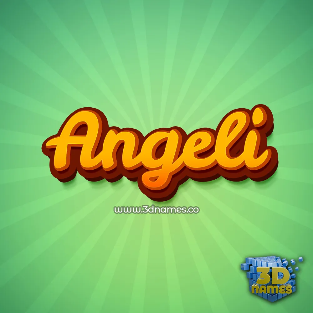 angeli in Green Rays style - 3D name wallpaper