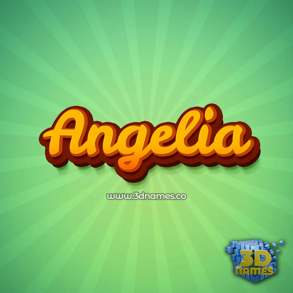 angelia in Green Rays style - 3D name wallpaper