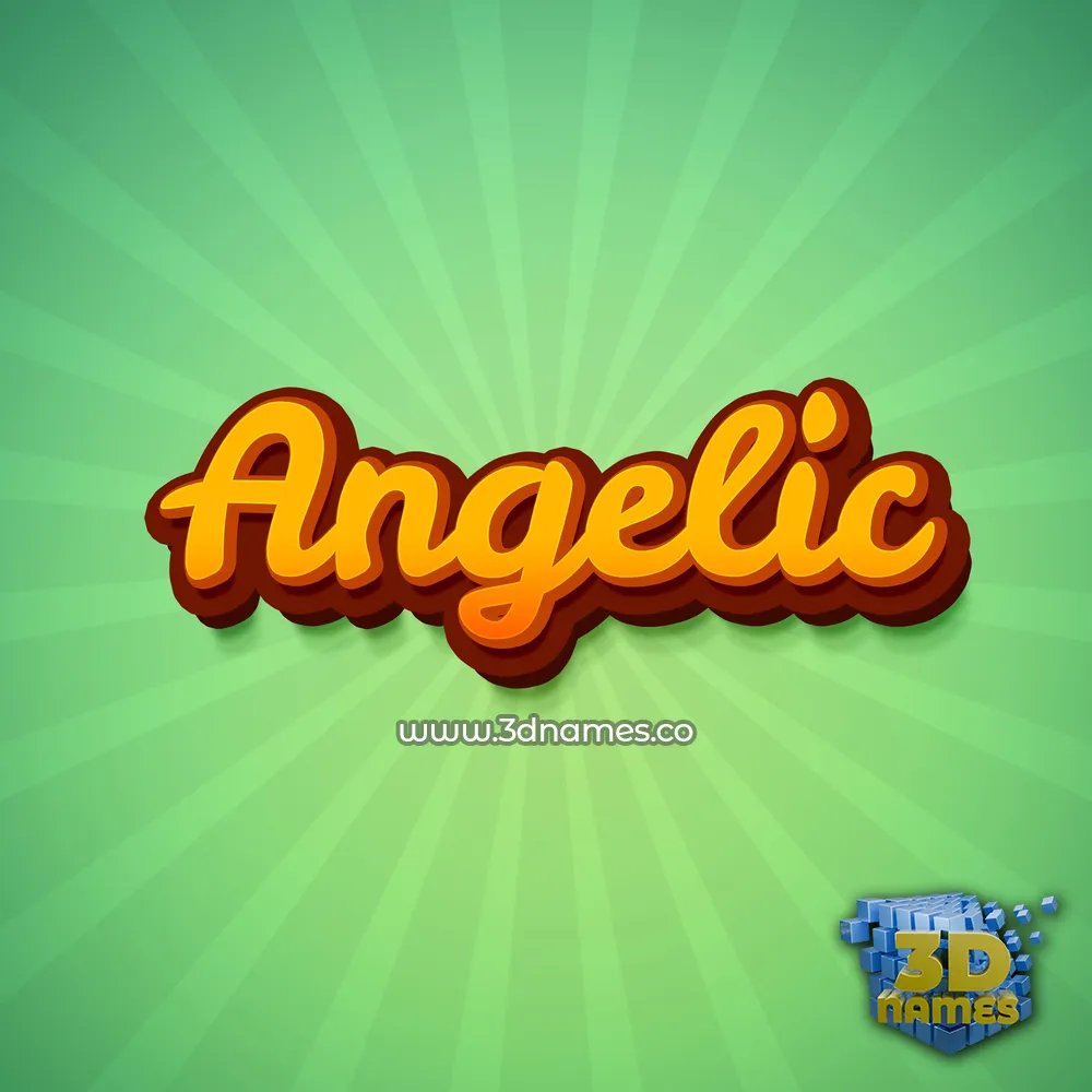 angelic in Green Rays style - 3D name wallpaper