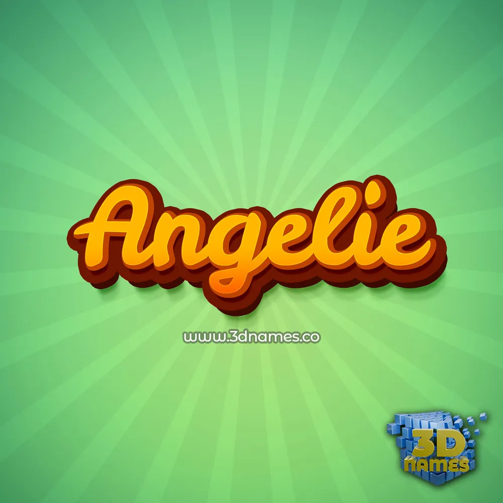 angelie in Green Rays style - 3D name wallpaper