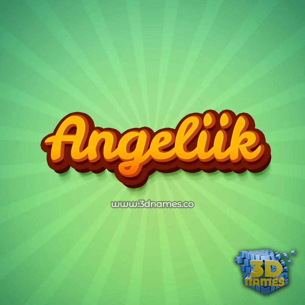 angeliik in Green Rays style - 3D name wallpaper