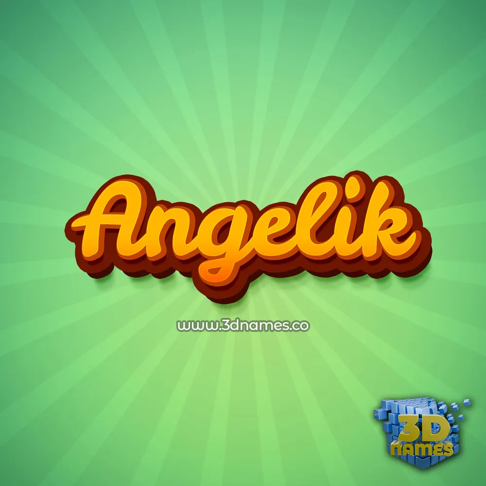 angelik in Green Rays style - 3D name wallpaper