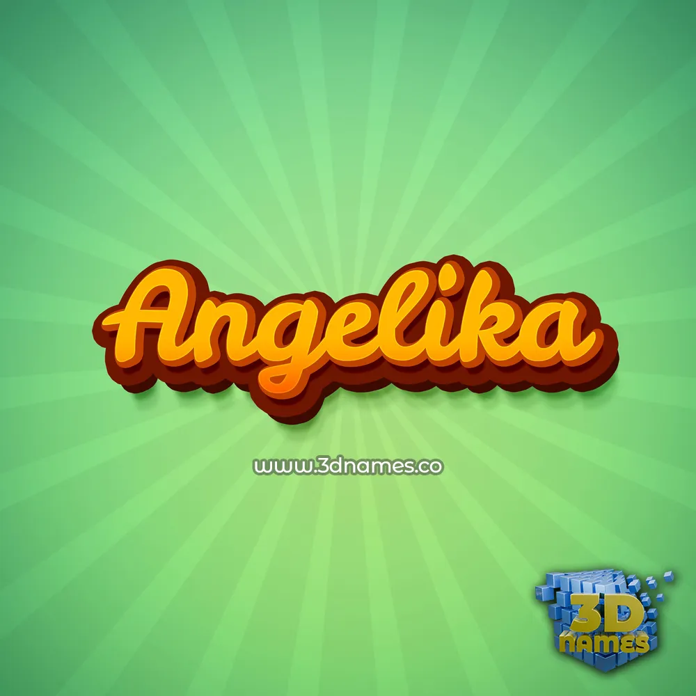 angelika in Green Rays style - 3D name wallpaper