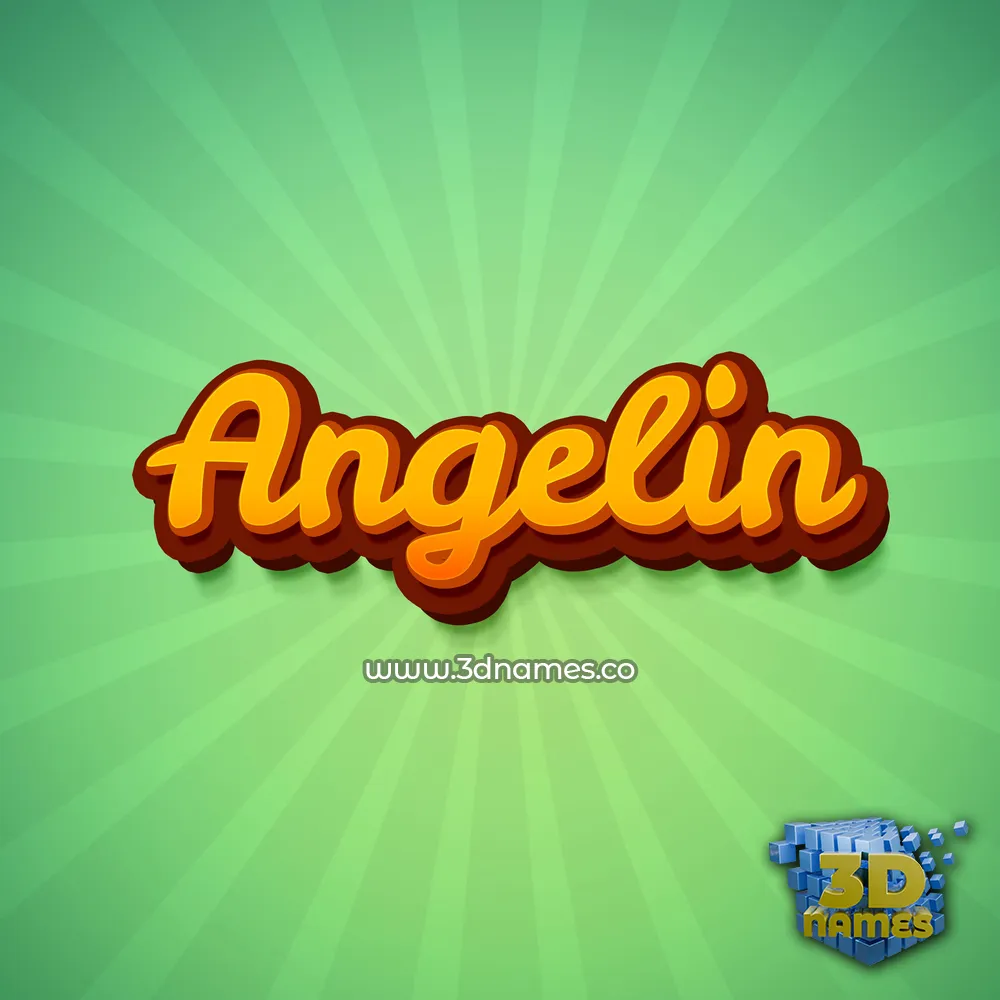 angelin in Green Rays style - 3D name wallpaper