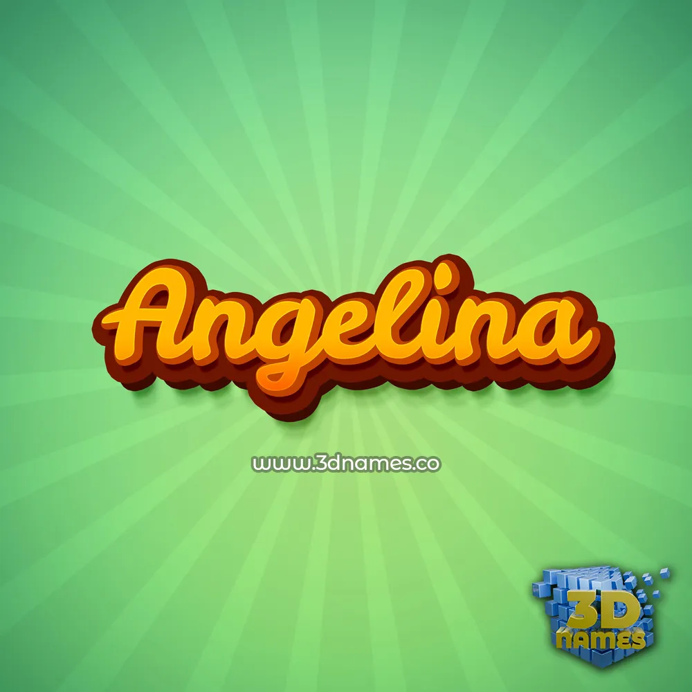 angelina in Green Rays style - 3D name wallpaper