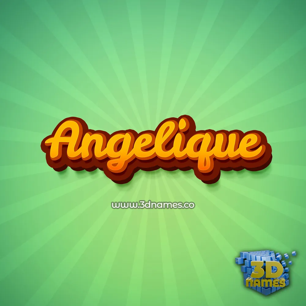 angelique in Green Rays style - 3D name wallpaper
