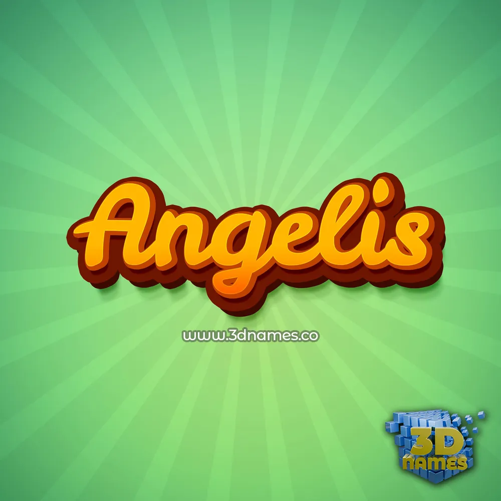 angelis in Green Rays style - 3D name wallpaper