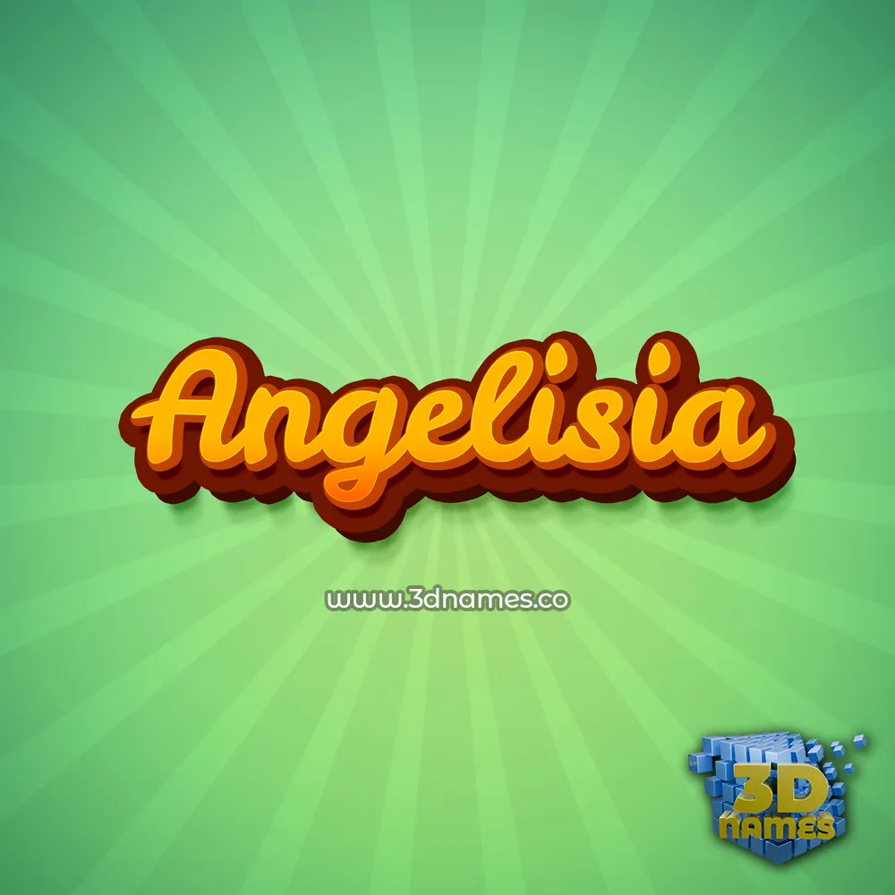 angelisia in Green Rays style - 3D name wallpaper