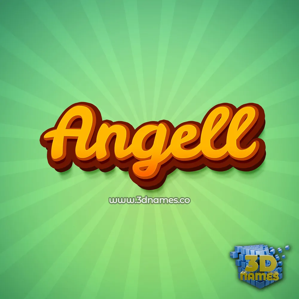 angell in Green Rays style - 3D name wallpaper