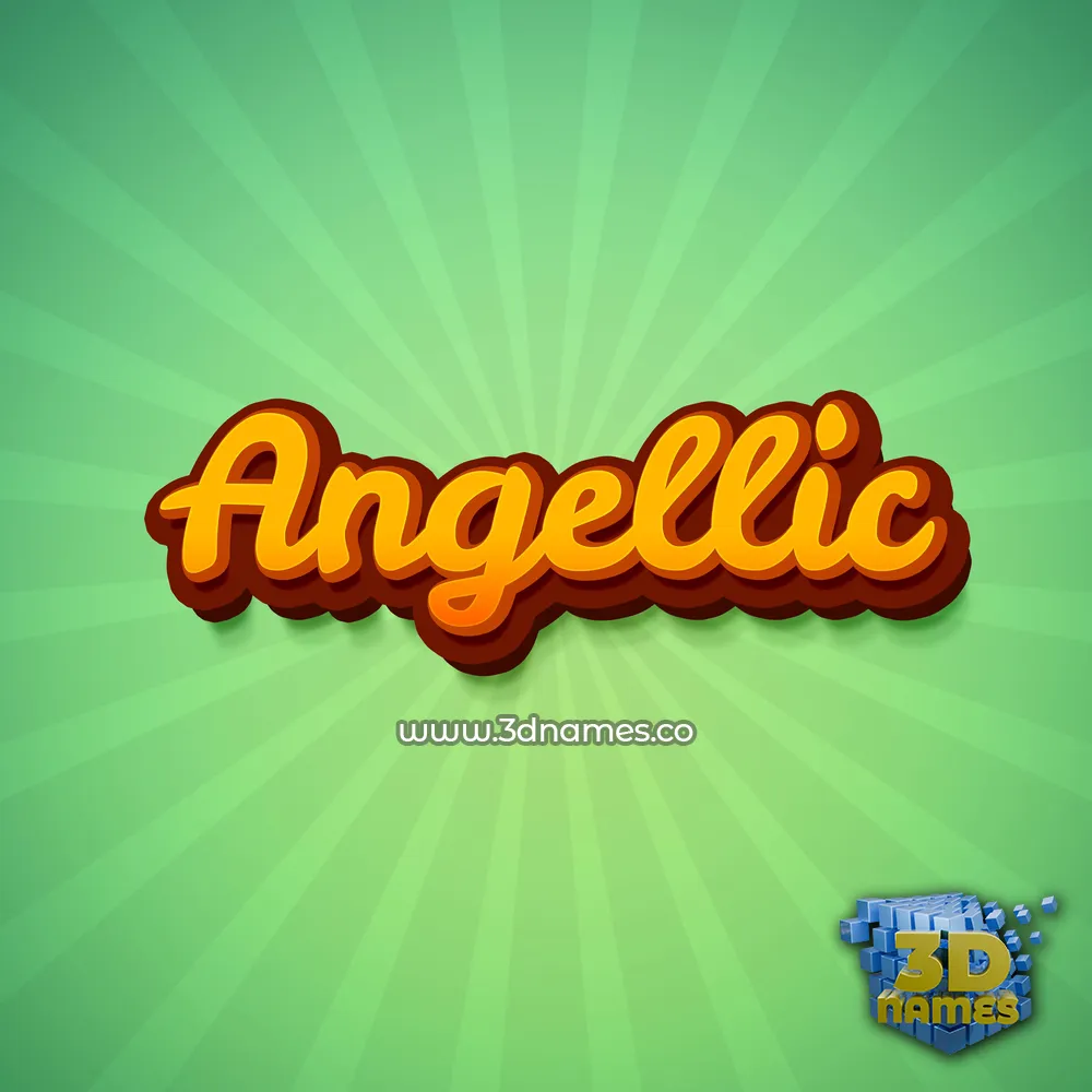 angellic in Green Rays style - 3D name wallpaper