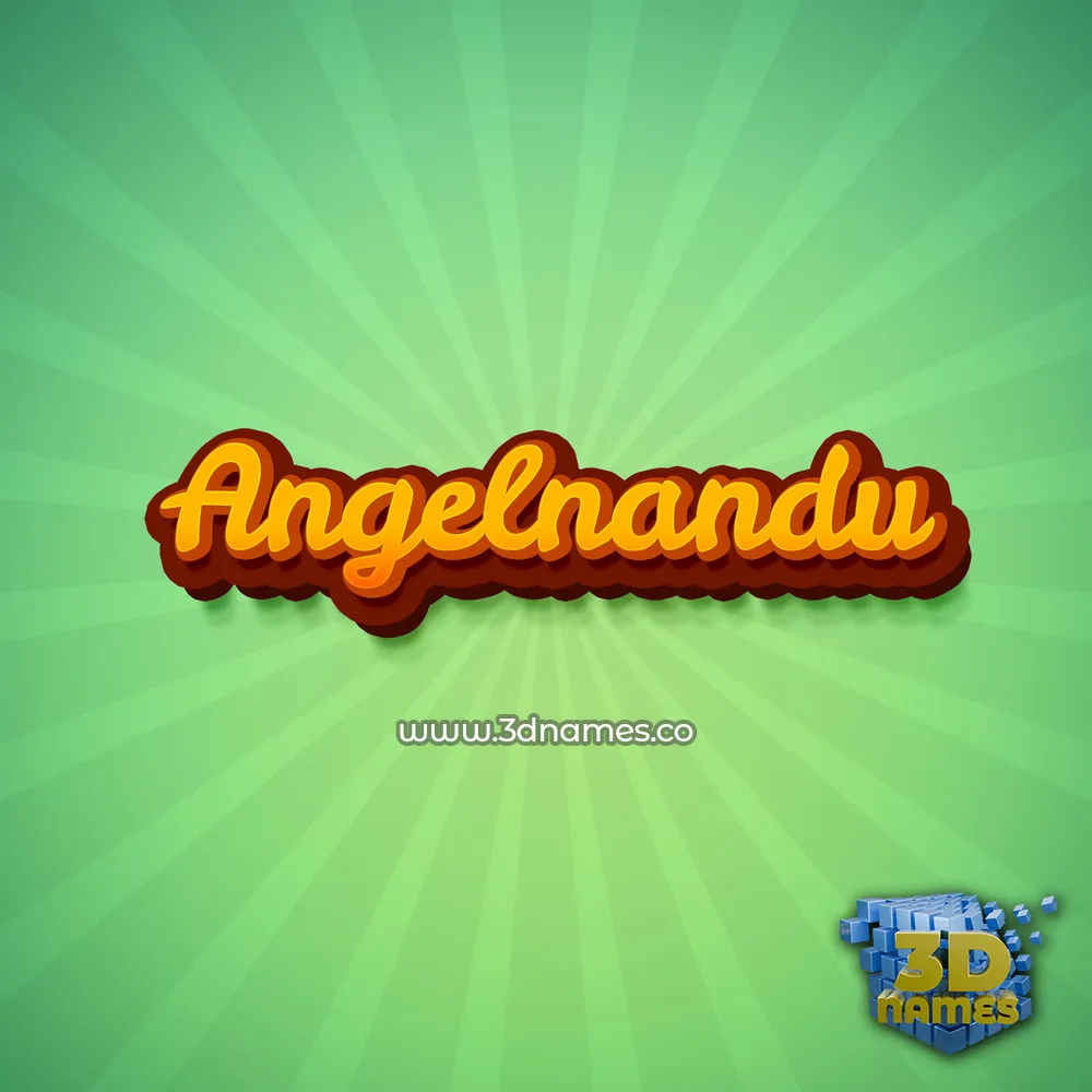 angelnandu in Green Rays style - 3D name wallpaper