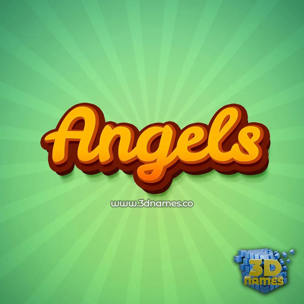angels in Green Rays style - 3D name wallpaper