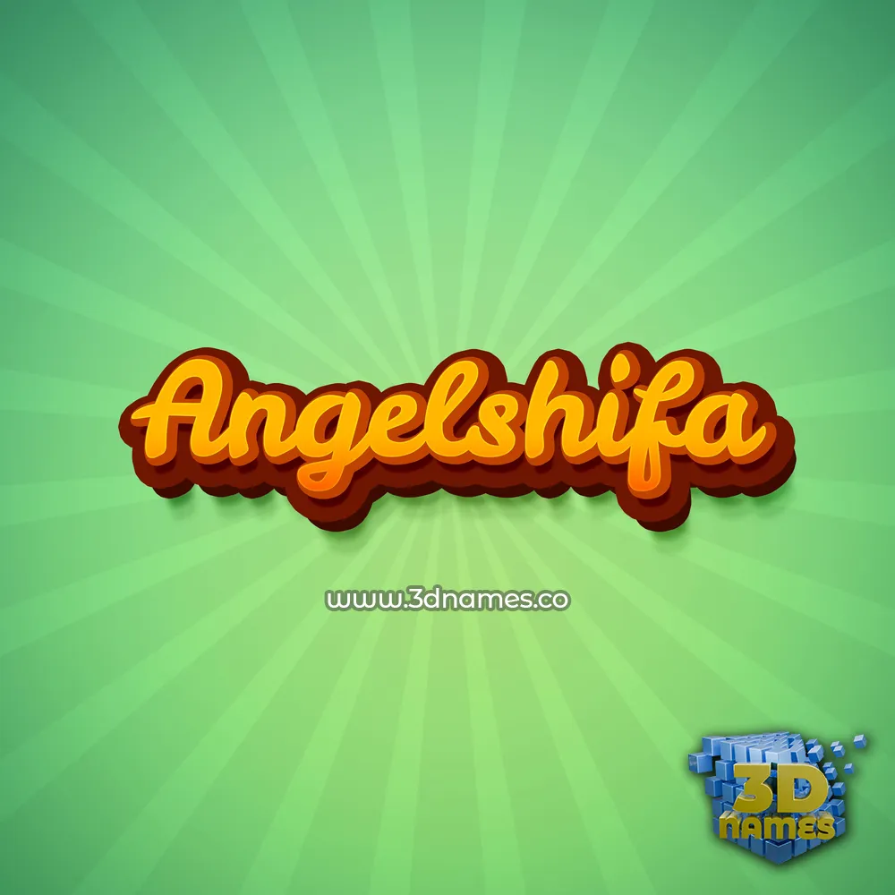 angelshifa in Green Rays style - 3D name wallpaper