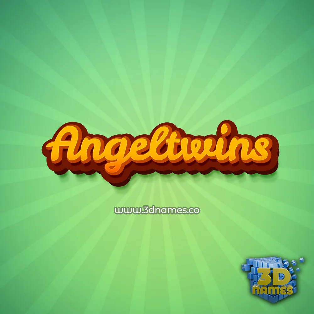 angeltwins in Green Rays style - 3D name wallpaper