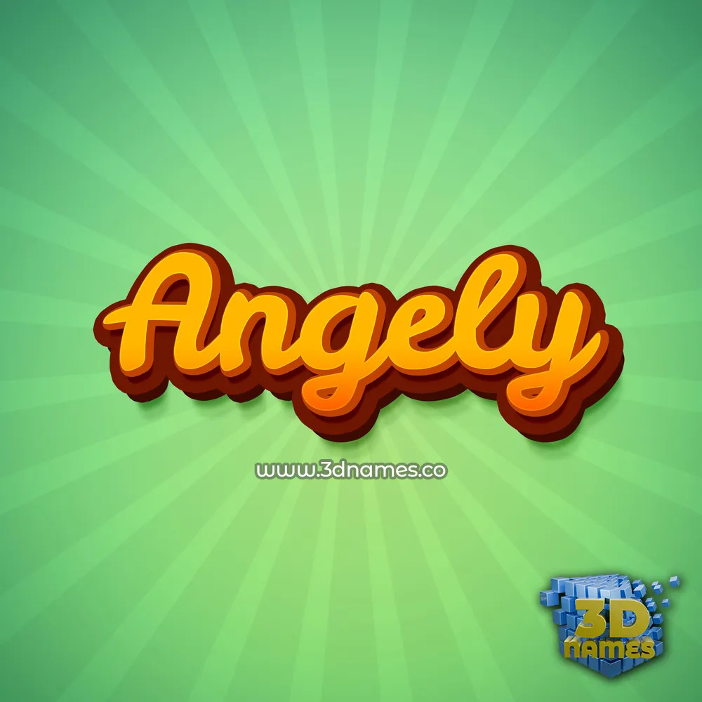 angely in Green Rays style - 3D name wallpaper