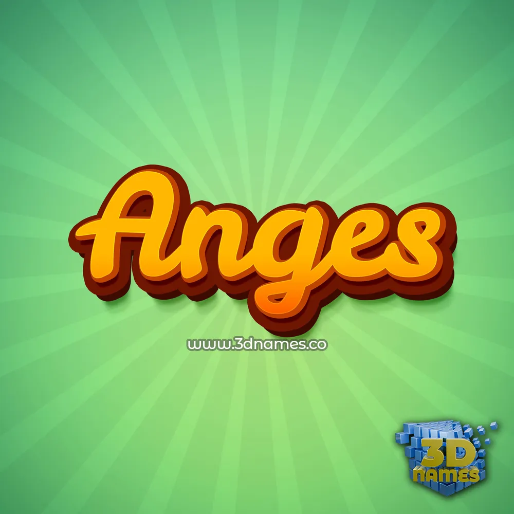 anges in Green Rays style - 3D name wallpaper