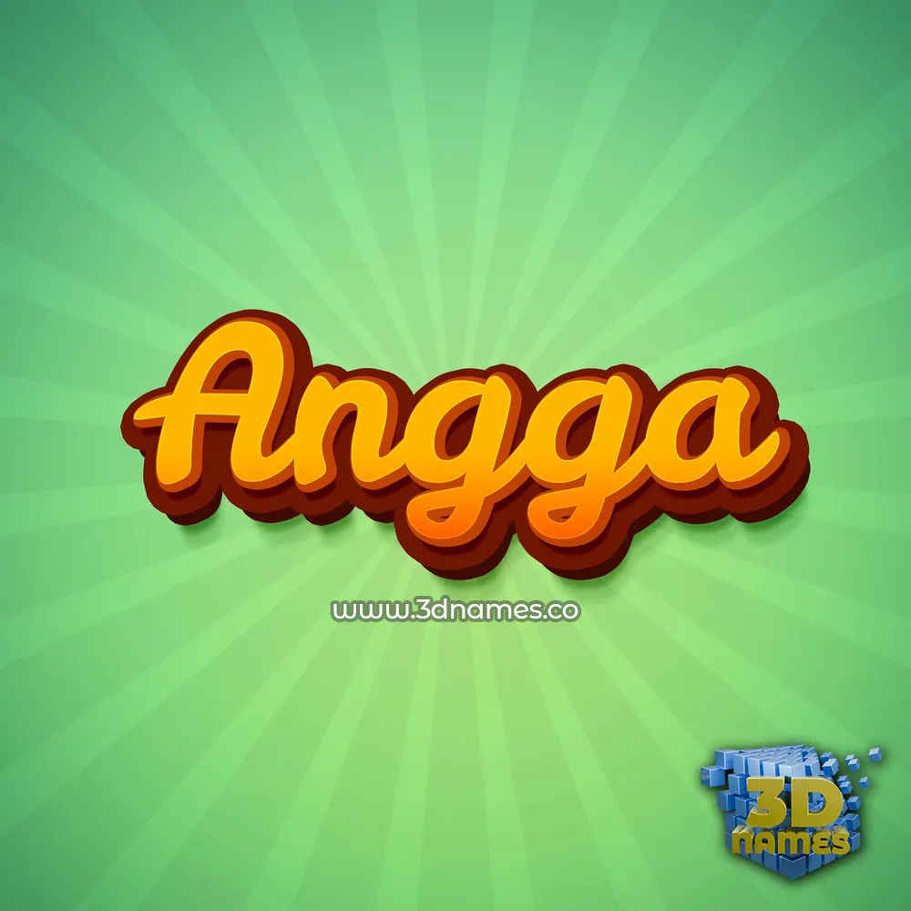 angga in Green Rays style - 3D name wallpaper