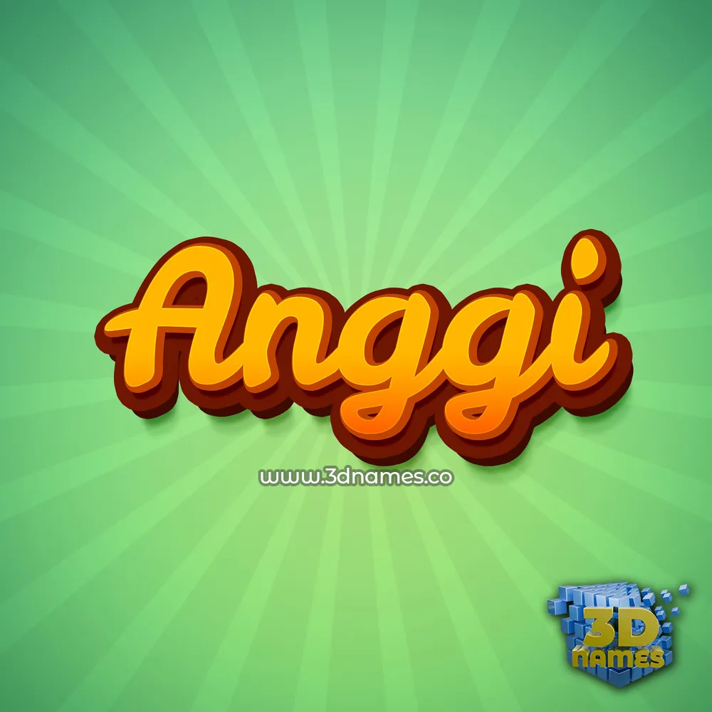 anggi in Green Rays style - 3D name wallpaper
