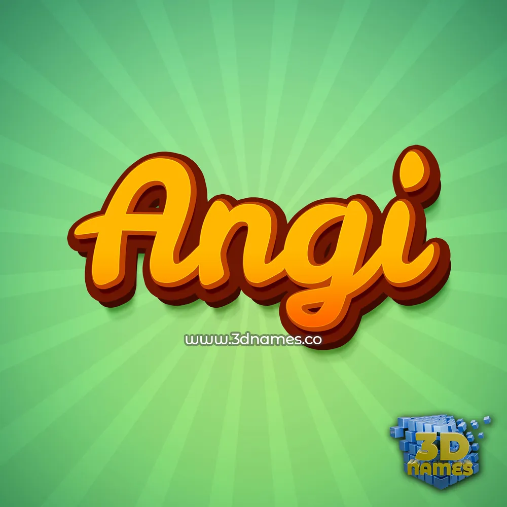 angi in Green Rays style - 3D name wallpaper