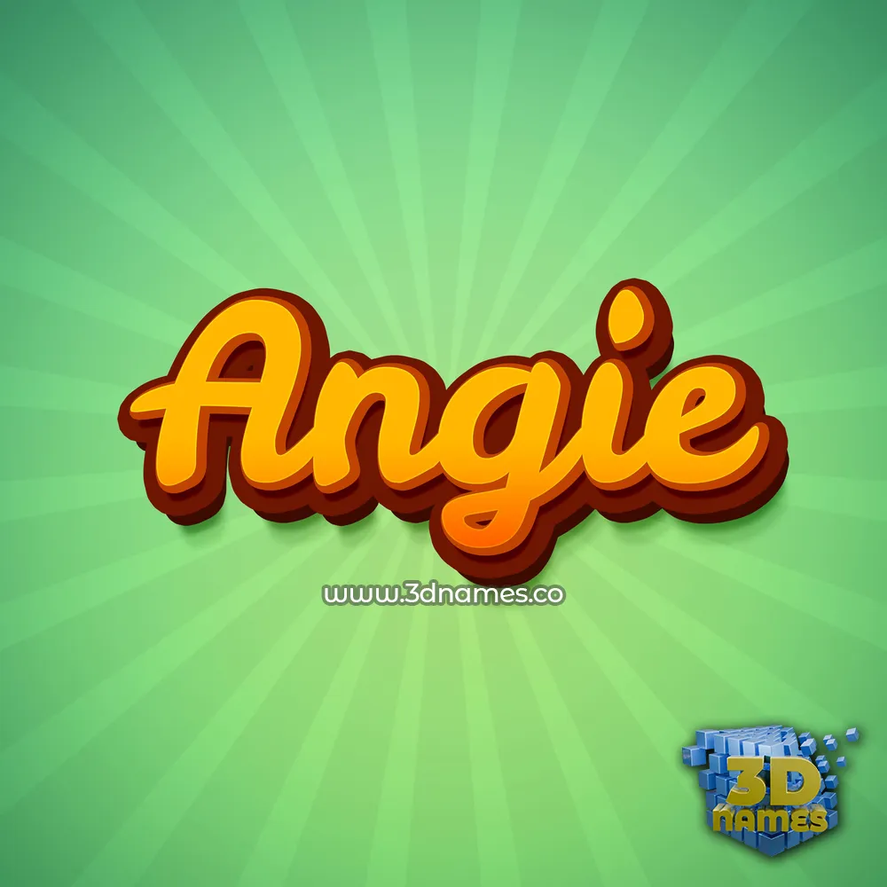 angie in Green Rays style - 3D name wallpaper