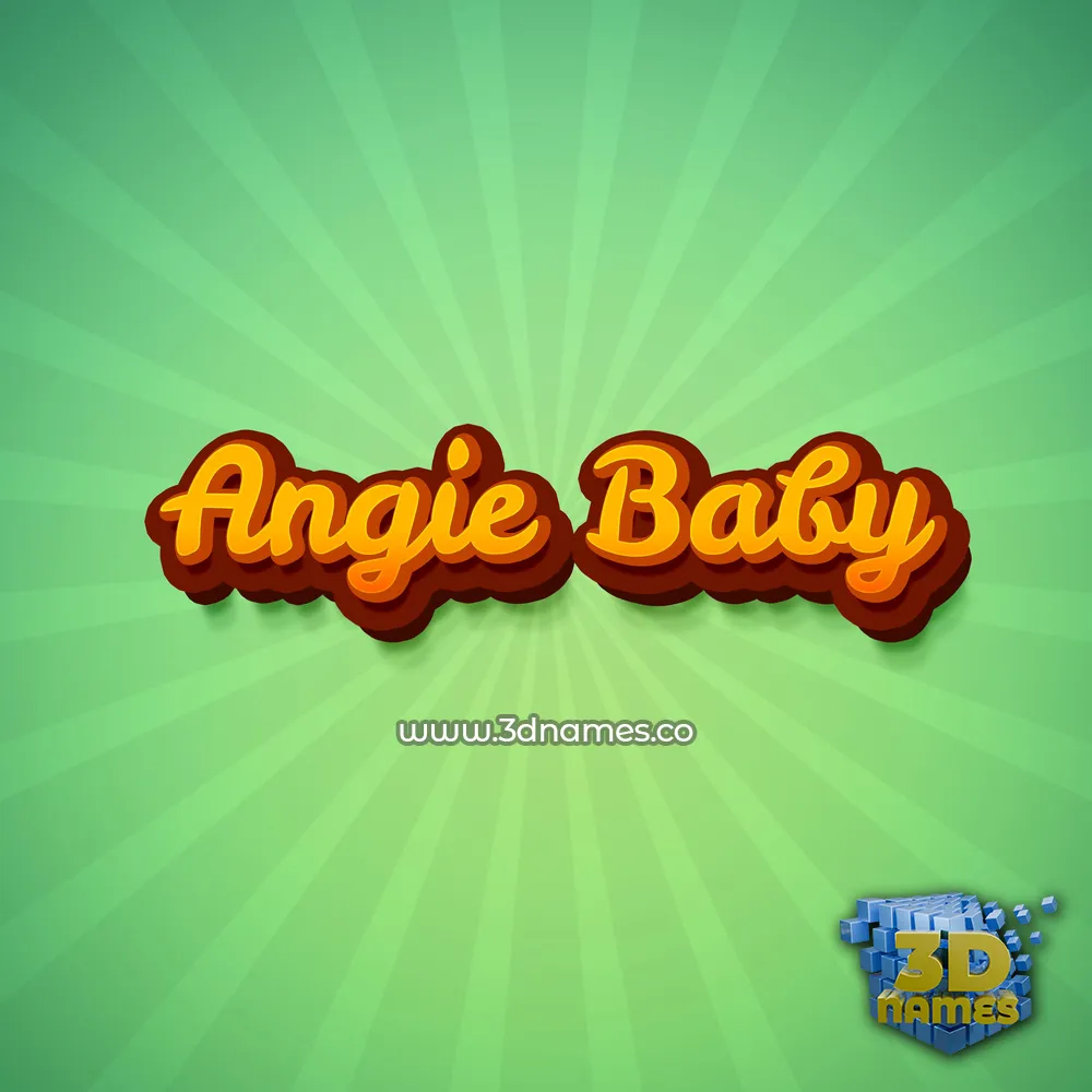 angie baby in Green Rays style - 3D name wallpaper